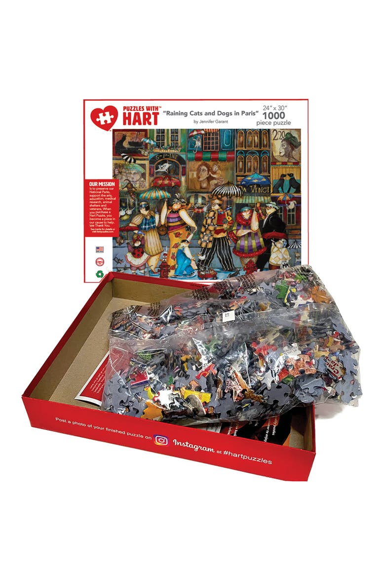 Raining Cats and Dogs in Paris by Jennifer Garant 1000 Piece Puzzle, Alternate, color, Multicolored