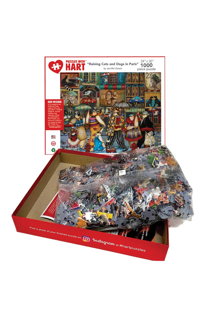 Hart Puzzles Raining Cats and Dogs in Paris by Jennifer Garant 1000 Piece Puzzle, Alternate, color, Multicolored