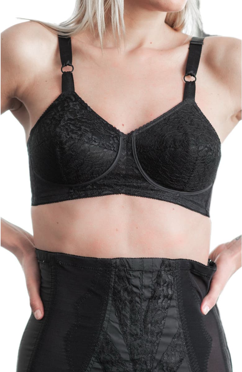 Rago Expandable Cup Wireless Shaper Bra, Alternate, color, Black