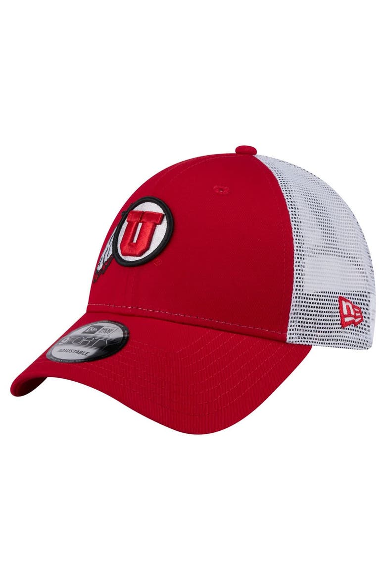 Men's New Era  Red Utah Utes Trucker 9FORTY Adjustable Hat, Main, color, Red
