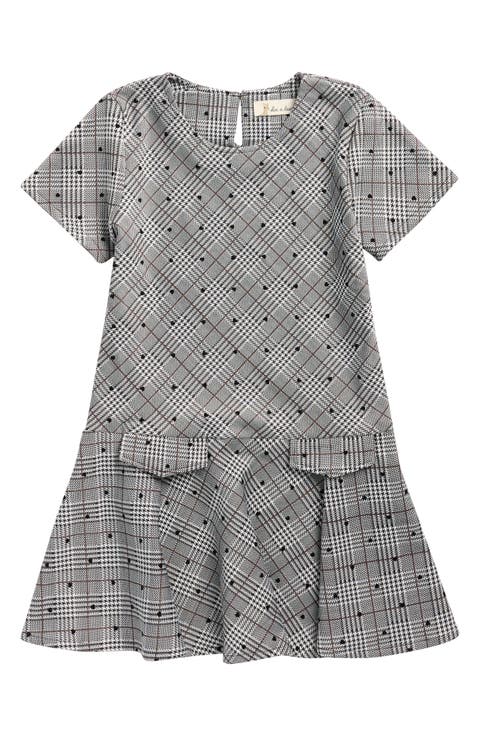 Kids' Velvet Heart Plaid Dress (Toddler & Little Kid)