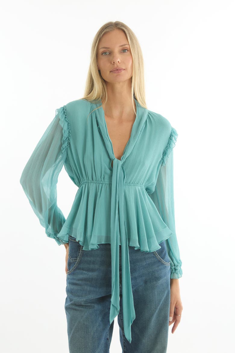 Camila Blouse, Alternate, color, CYAN GREEN