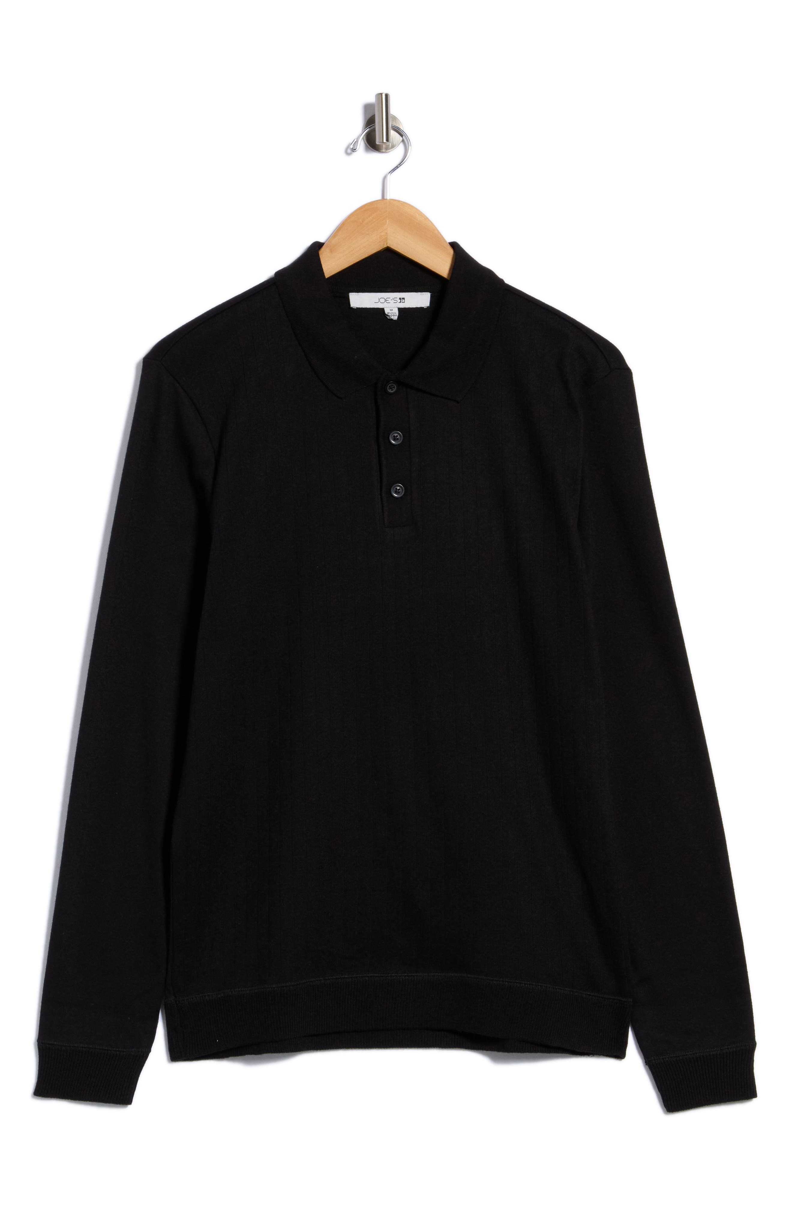 Ribbed Long Sleeve Polo Sweater