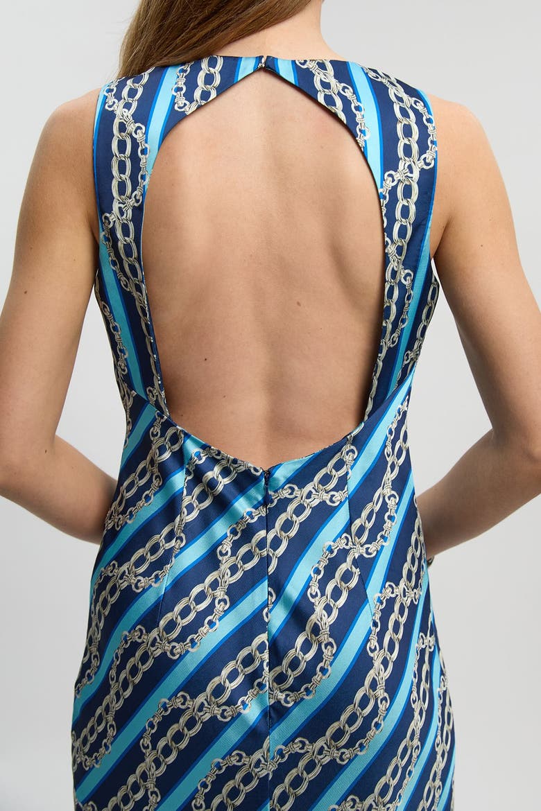 Chain Print Cowl Neck Maxi Dress, Alternate, color, Multi