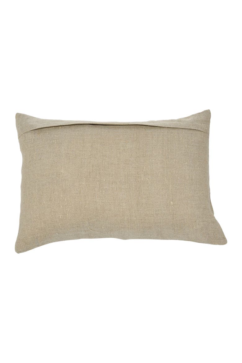 Cotton Chambray Lumbar Pillow with Embroidery, Alternate, color, Beige