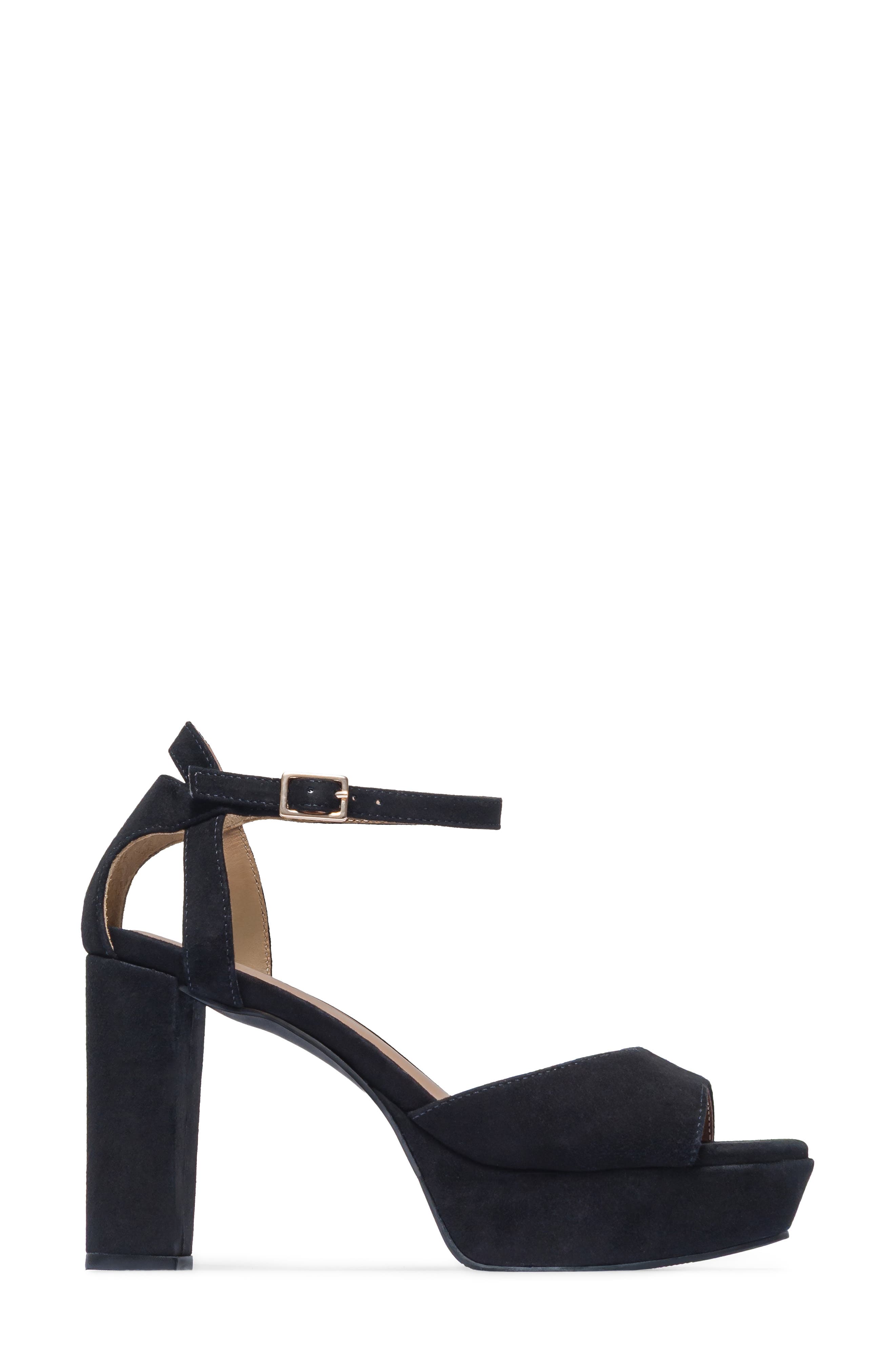 Valeria Leather Platform Sandal, Alternate, color, BLACK KID SUEDE