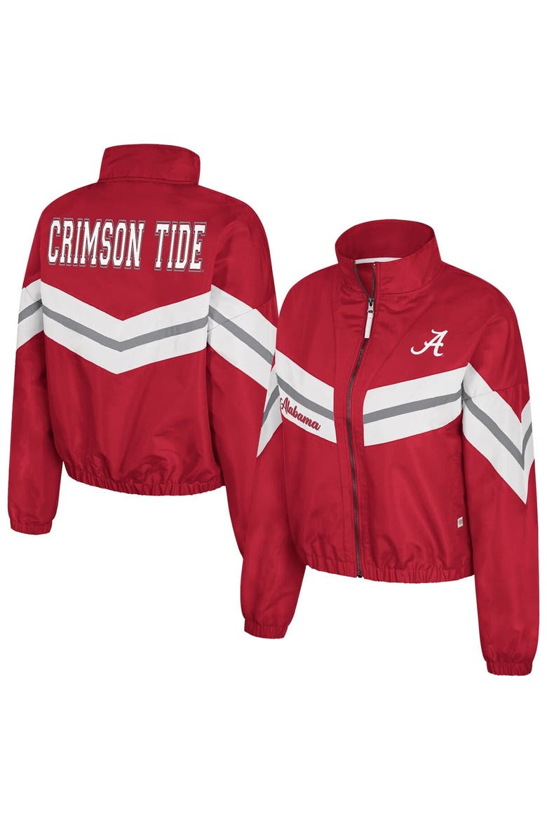 Women's Colosseum  Crimson Alabama Crimson Tide Thin Ice Full-Zip Windbreaker, Main, color, Crimson