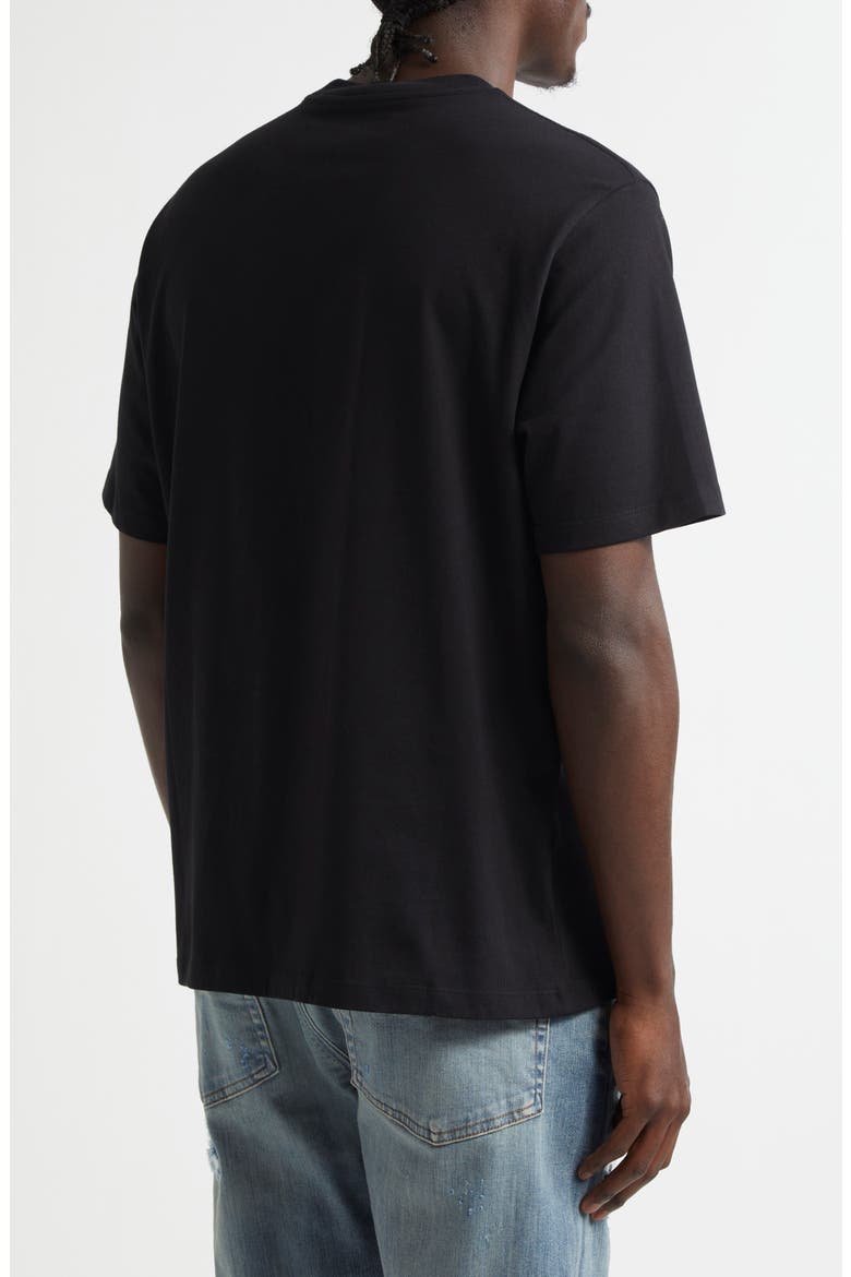 3-Star Appliqué Cotton T-Shirt, Alternate, color, BLACK