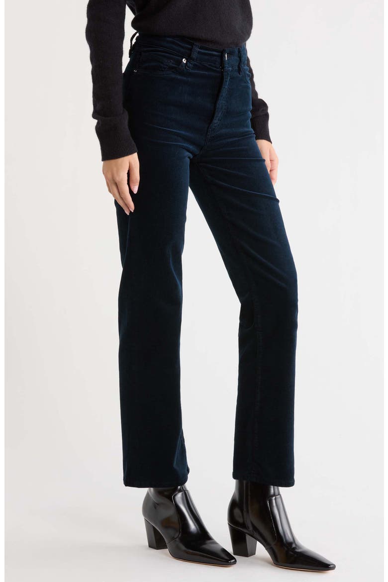 Le Sleek Corduroy Ankle Straight Leg Pants, Alternate, color, NAVY