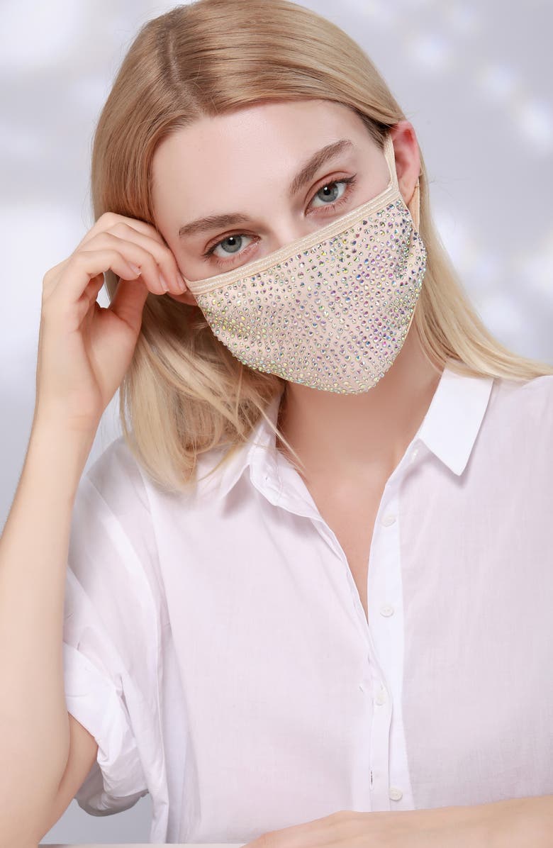 NATALIE MILLS Destiny Crystal Adult Cotton Face Mask, Alternate, color, 