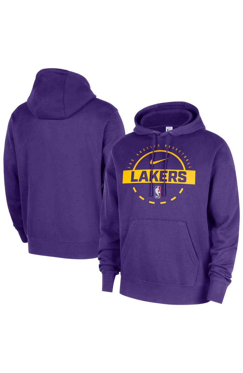 Nike Men's Nike Purple Los Angeles Lakers 2025/26 Authentic Practice Club Pullover Hoodie, Main, color, Purple