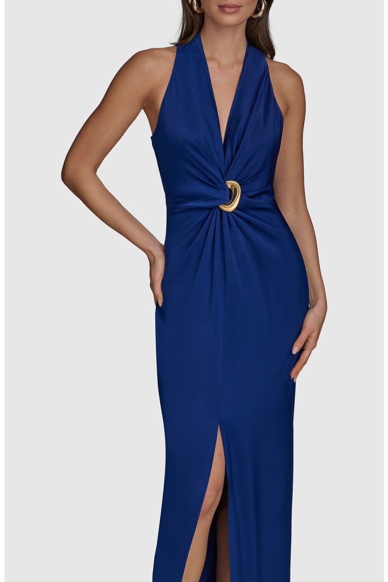 Twisted Sleeveless Gown, Alternate, color, SAPPHIRE SAP