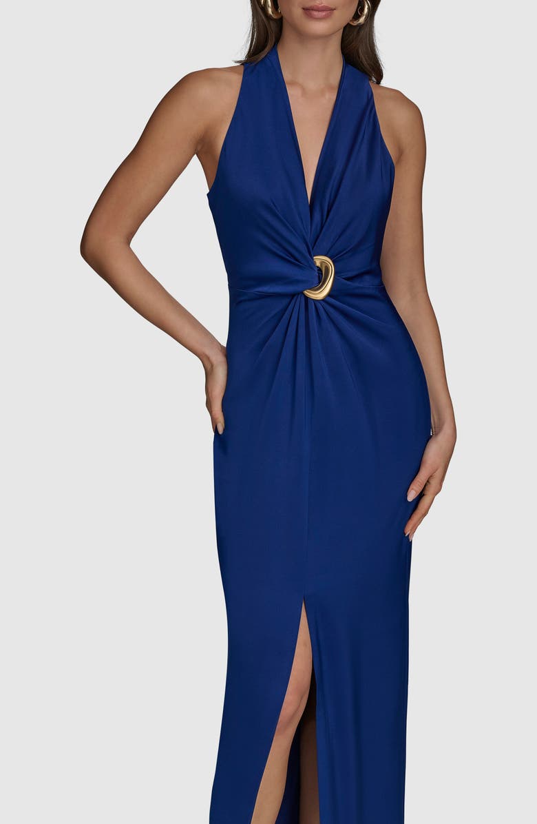 Donna Karan New York Twisted Sleeveless Gown, Alternate, color, Sapphire Sap
