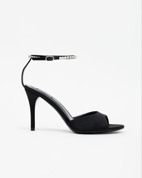 Flavia Satin Crystal Heeled Sandals