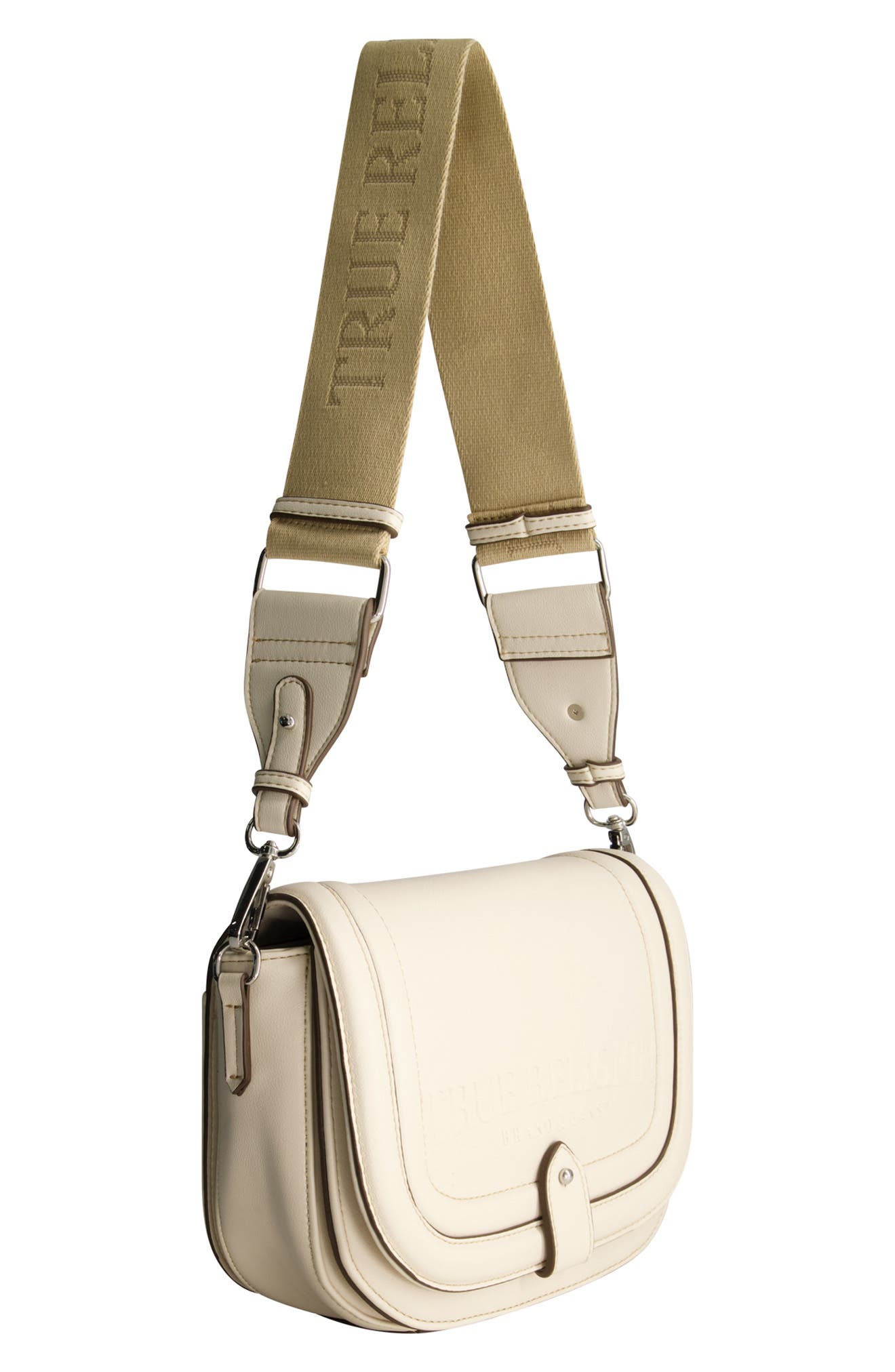True Religion Bombe Saddle Crossbody Bag, Alternate, color, Cream