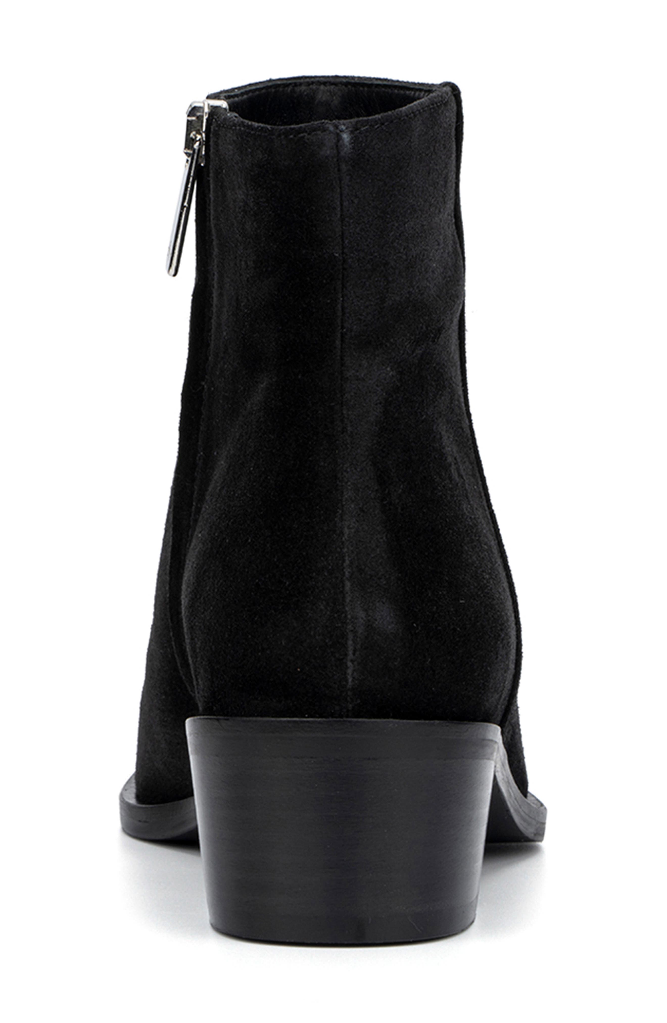 Aquatalia Reeta Luxe Weatherproof Suede Bootie, Alternate, color, Black