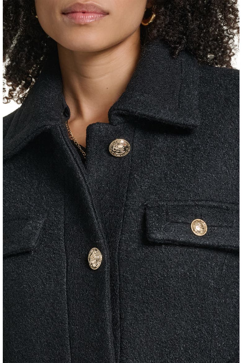 Boiled Wool Blend Coat, Alternate, color, BLACK