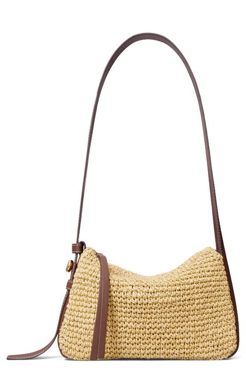 Small Romy Straw Shoulder Bag