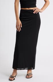 Open Edit Mesh Maxi Skirt