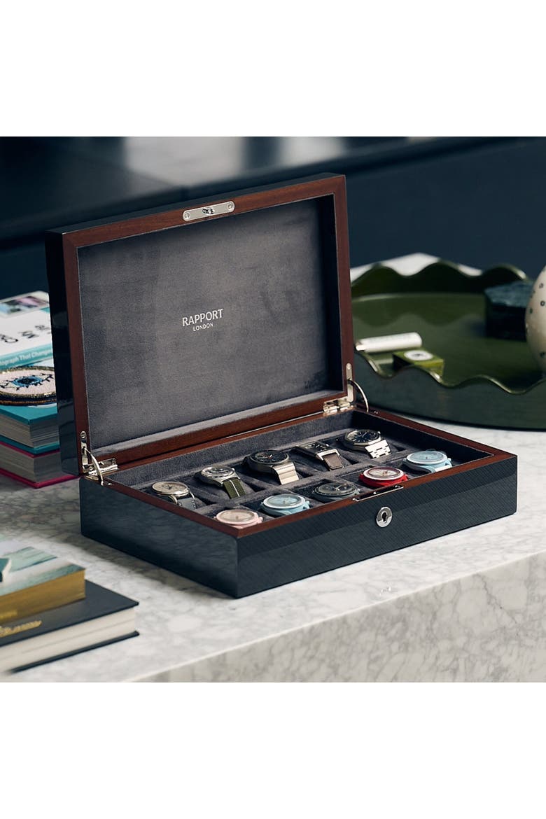 Carbon Fibre Ten Watch Box, Alternate, color, Grey
