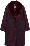 L'AGENCE Laney Metallic Faux Fur Collar Coat