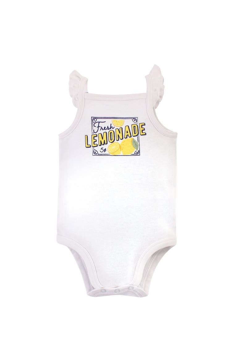 5Pk Organic Sleeveless Bodysuits, Alternate, color, Lemon Tree