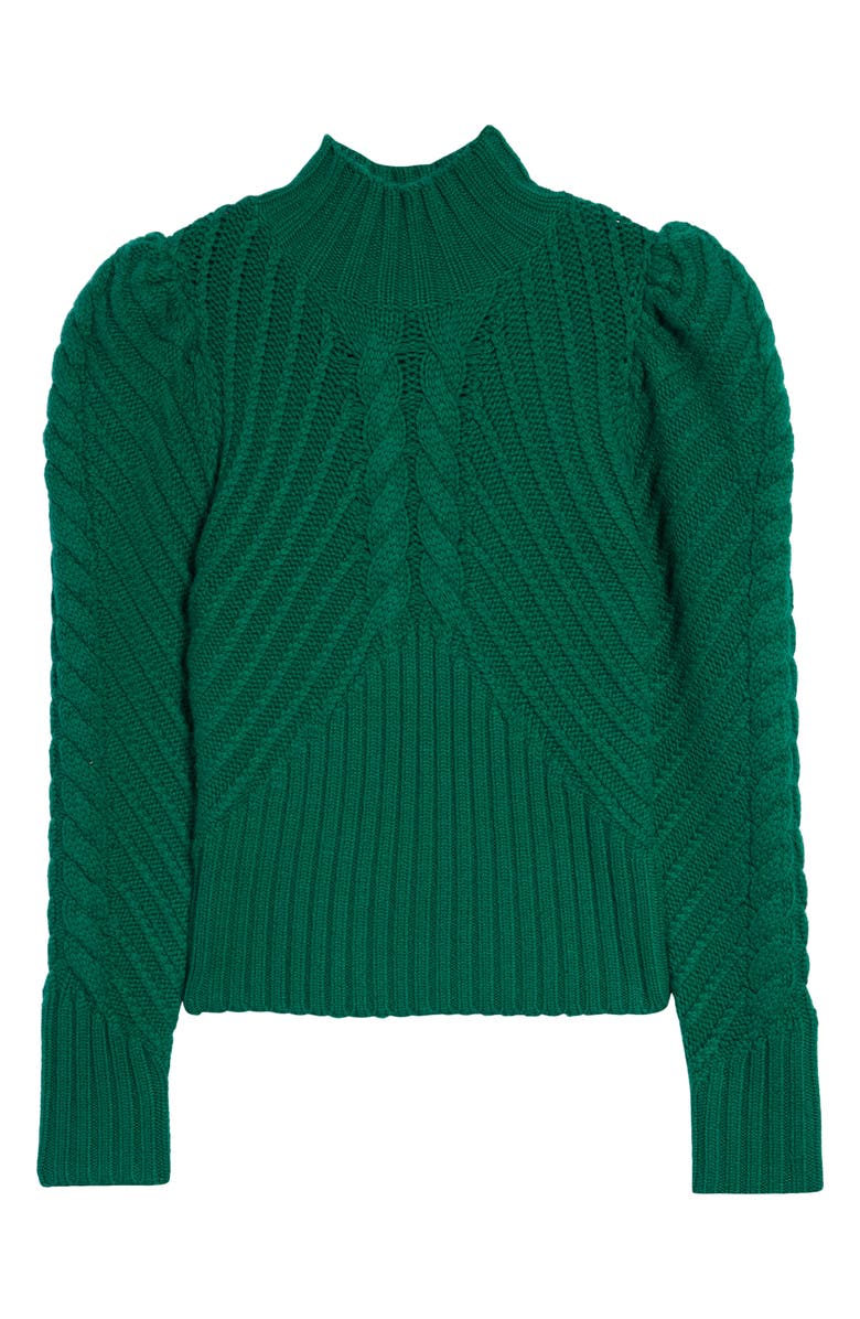 Zimmermann Celestial Cable Stitch Turtleneck Cashmere Blend Sweater, Alternate, color,