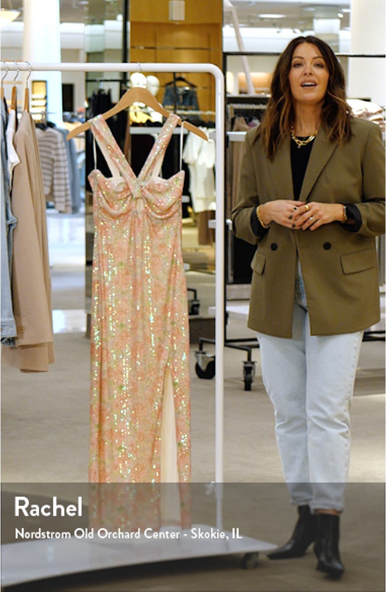 Faena Sequin Halter Midi Dress, sales video thumbnail