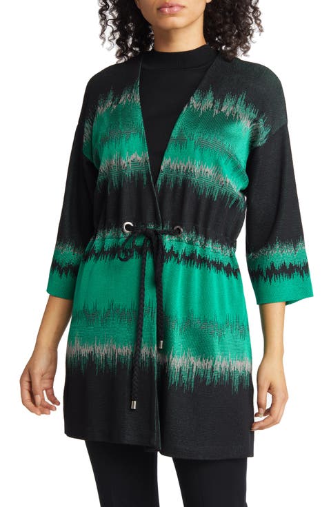 Braided Belt Ombré Cardigan