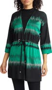 Ming Wang Braided Belt Ombré Cardigan