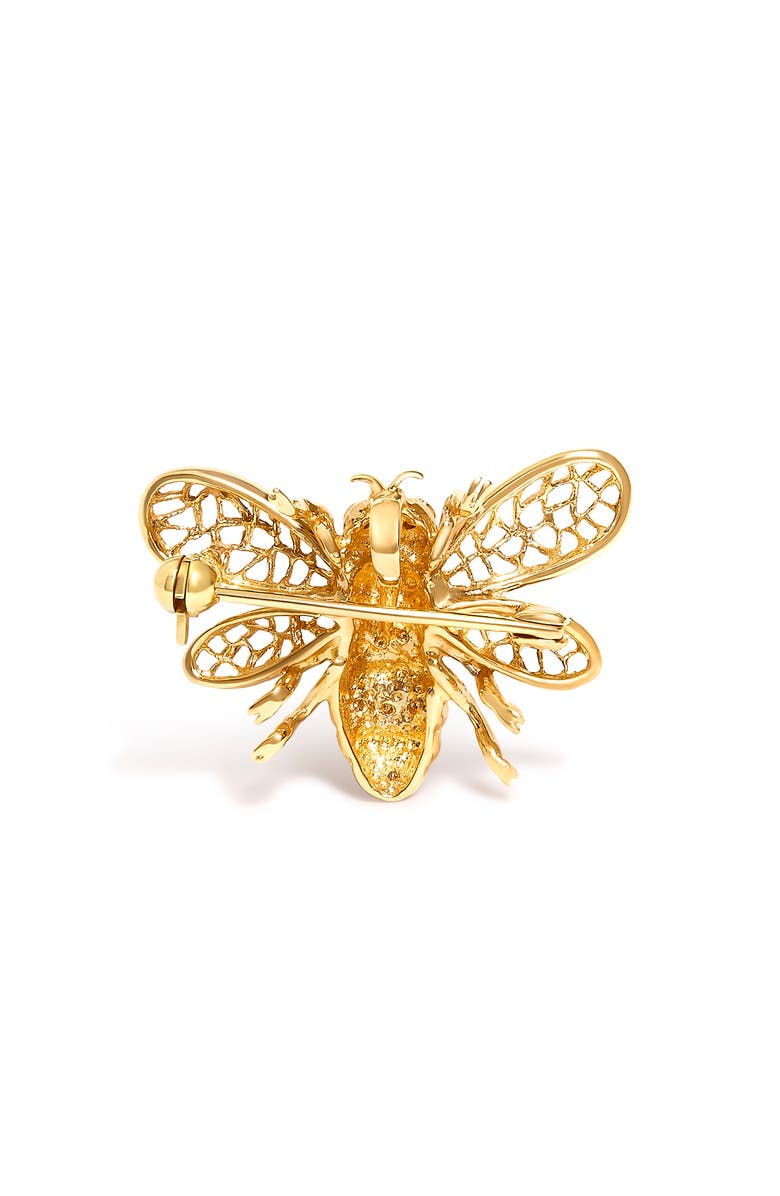 Haus of Brilliance 14K Yellow Gold Diamond Accent Bumble Bee Brooch Convertible Pendant, Alternate, color, Yellow Gold