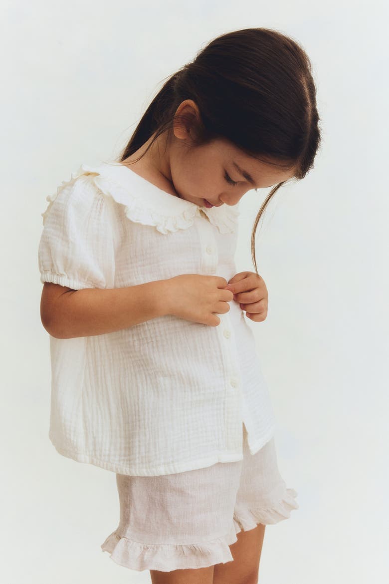 Cotton Muslin Blouse, Alternate, color, Cream