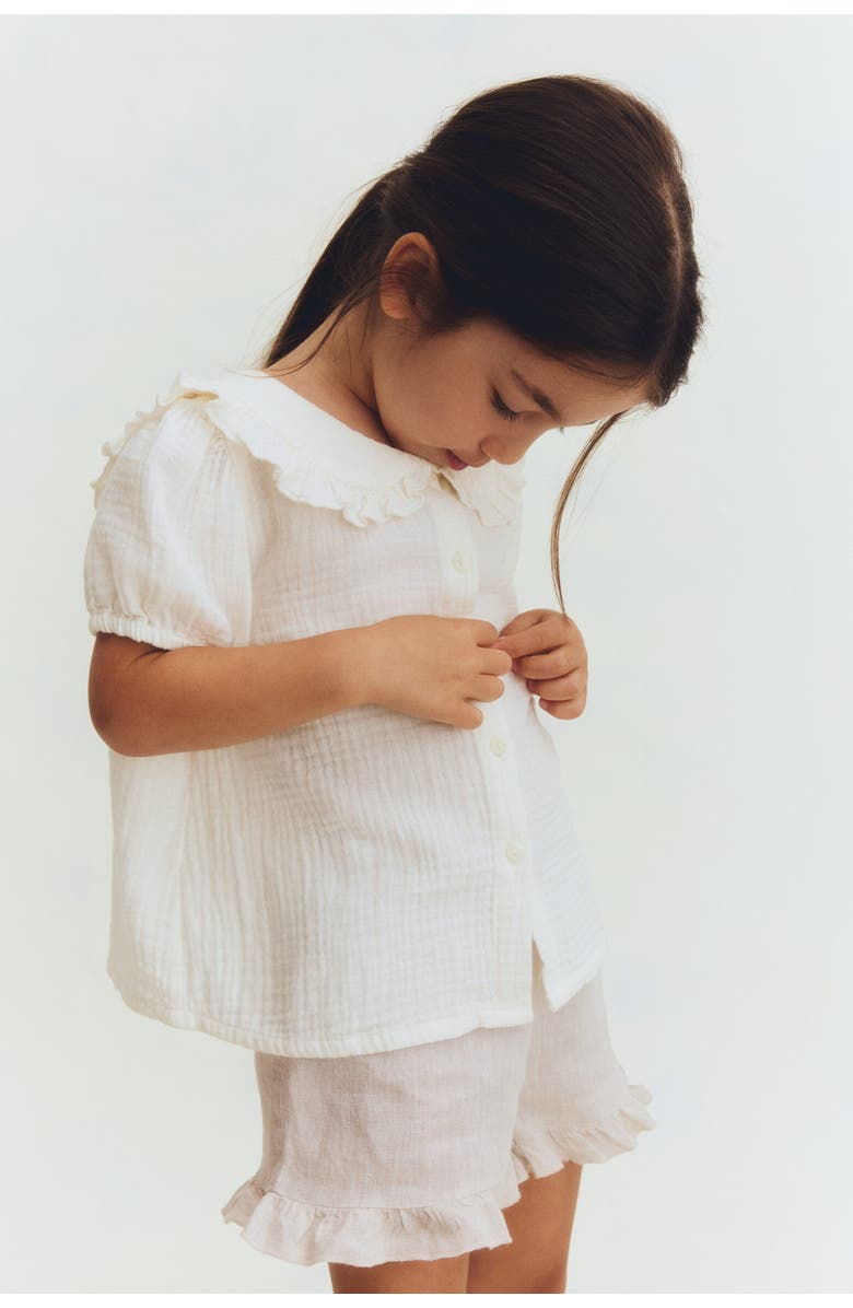 H&M Cotton Muslin Blouse, Alternate, color, Cream