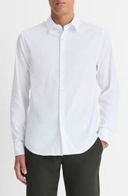 Vince Stretch Cotton Blend Button-Up Shirt
