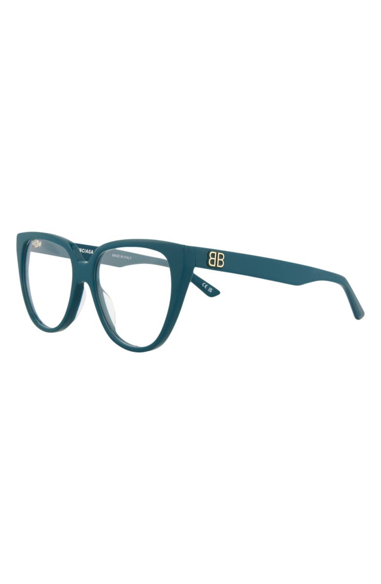 Balenciaga 53mm Cat Eye Optical Glasses, Alternate, color, Blue Blue Transparent