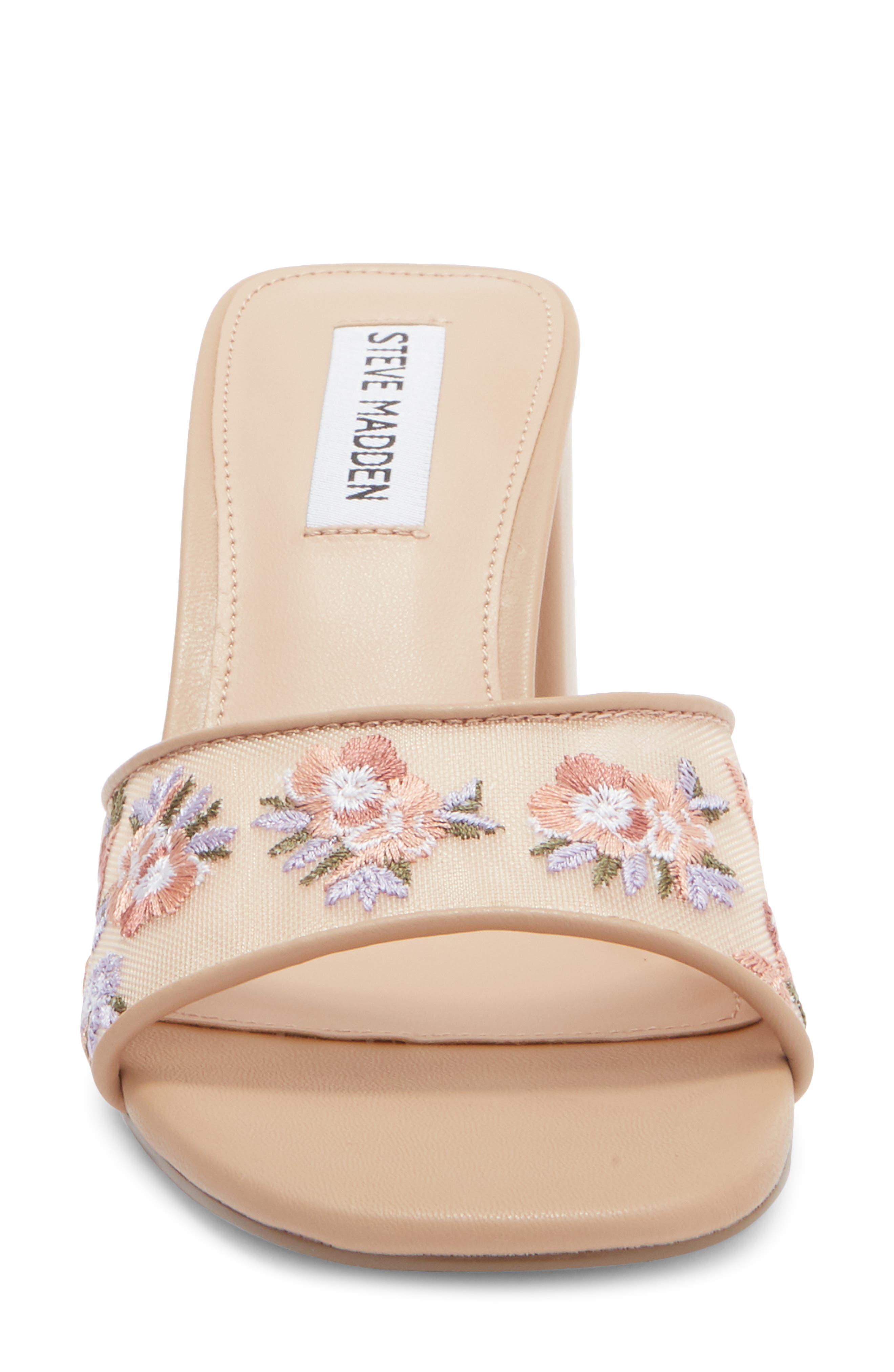 Steve Madden Claudiah Floral Embroidered Slide Sandal, Alternate, color, 