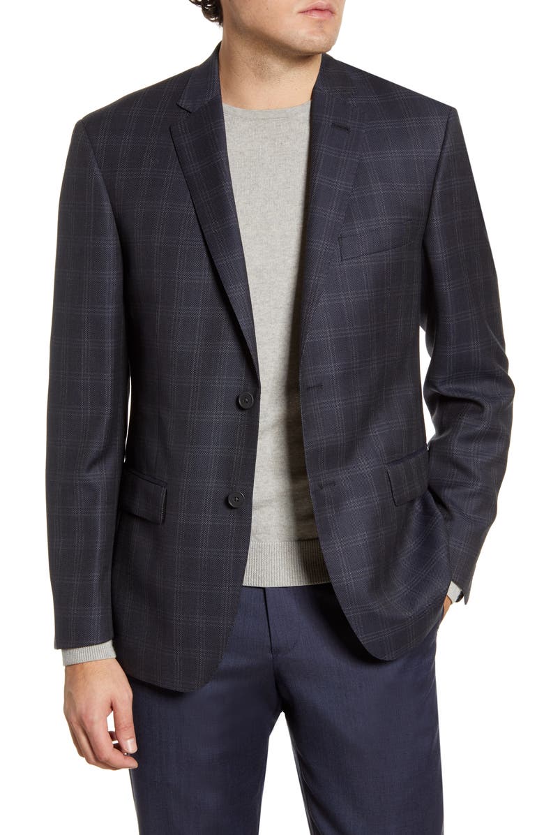 John W. Nordstrom<sup>®</sup> Traditional Fit Plaid Wool Sport Coat, Main, color, 