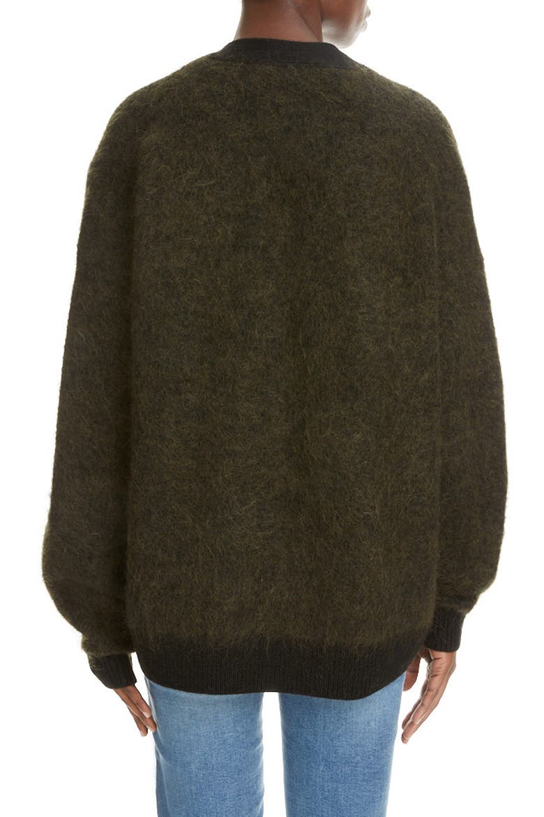 Rives Mohair & Wool Blend Cardigan, Alternate, color, BLACK/ OLIVE