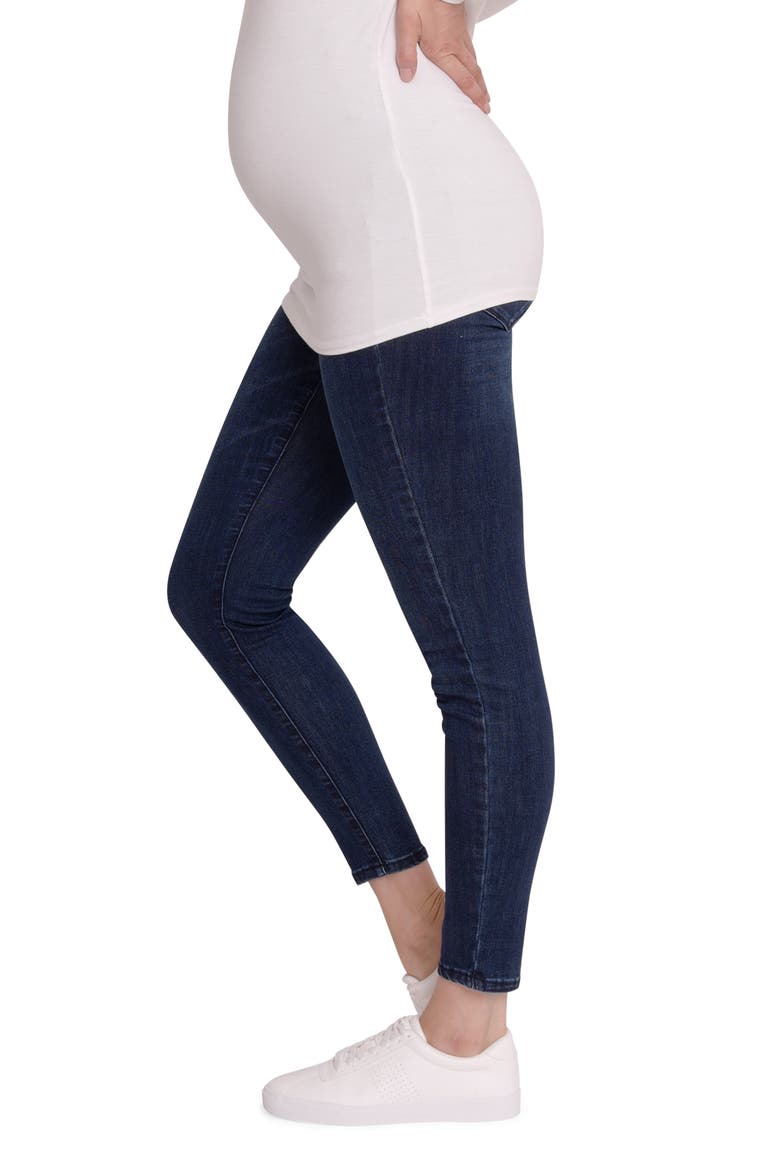 Ingrid & Isabel® Crossover Panel Maternity Skinny Jeans, Alternate, color, INDIGO