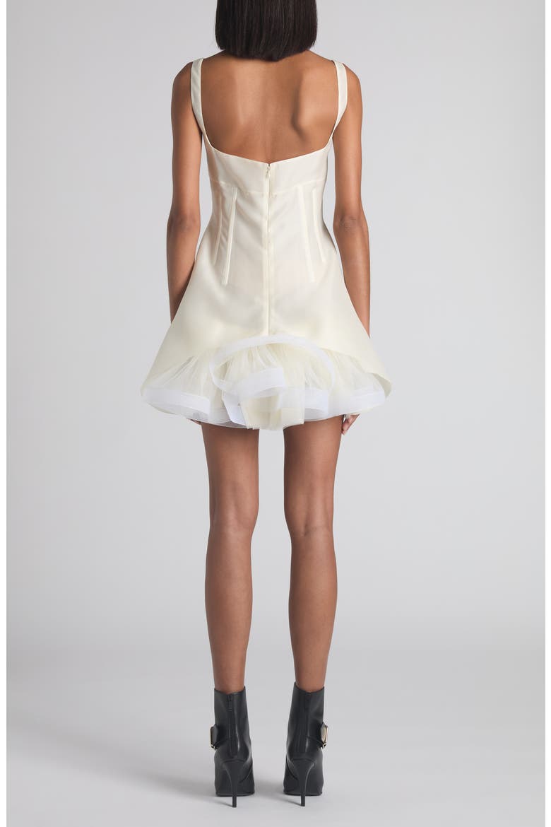 Corset Silk Minidress, Alternate, color, CHALK