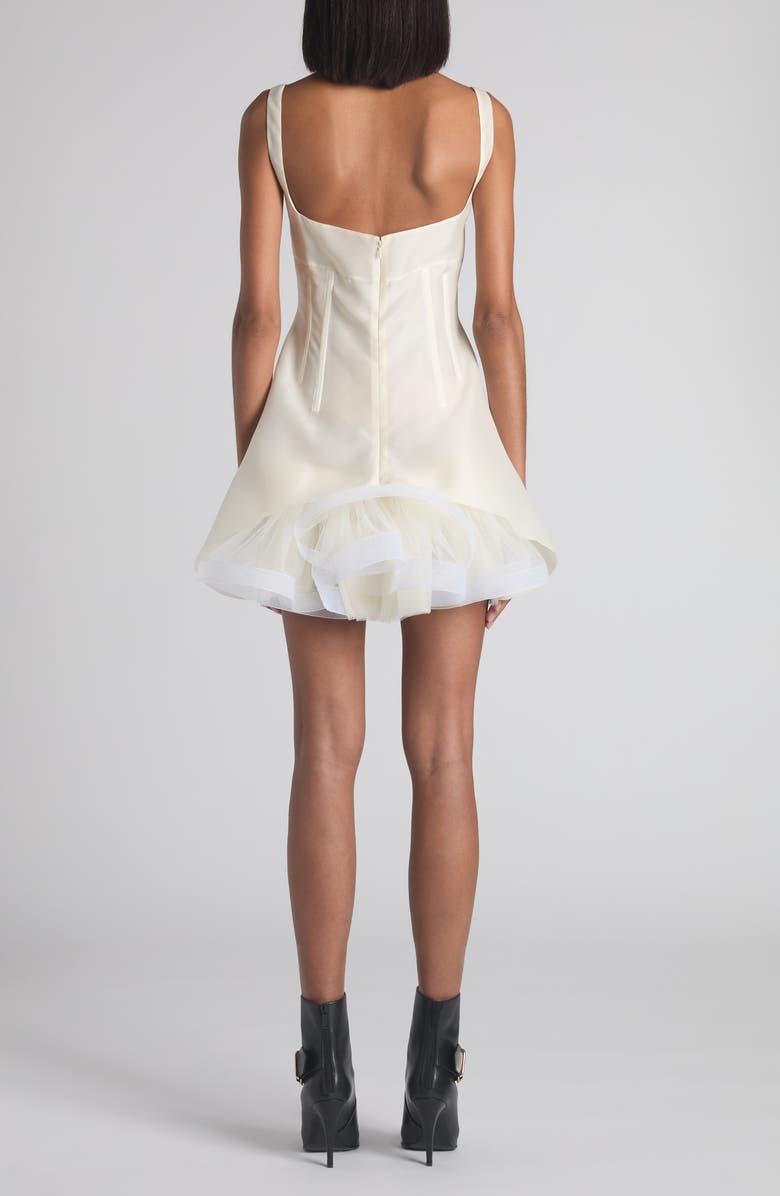 McQueen Corset Silk Minidress, Alternate, color, Chalk