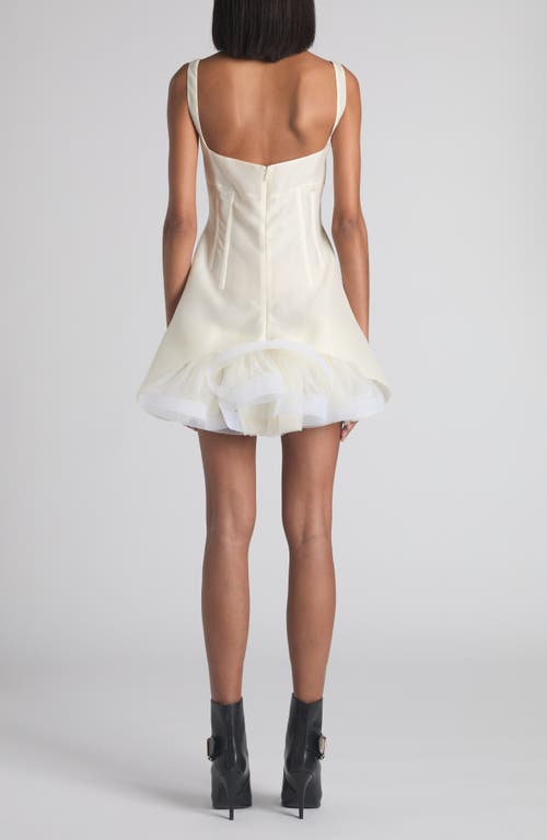 Alexander Mcqueen Mcqueen Corset Silk Minidress In Metallic