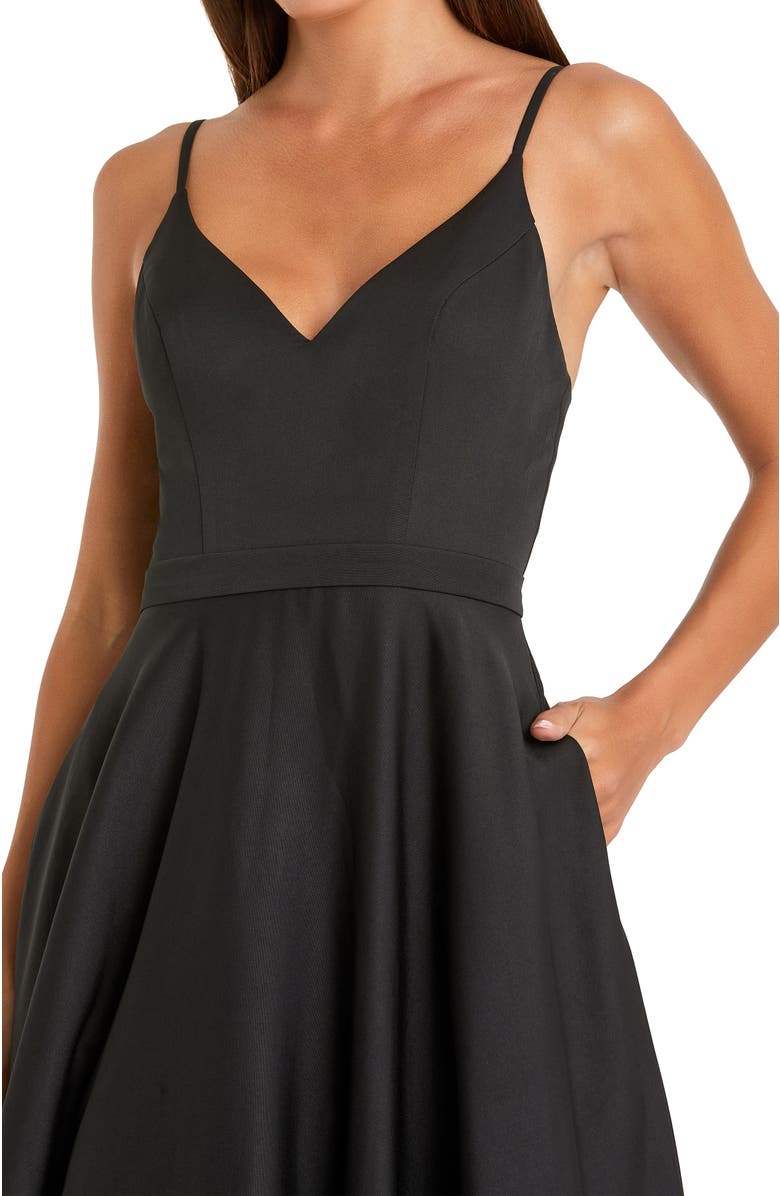 Mac Duggal Classic  Sleeveless A-Line V-Neck Ballgown, Alternate, color, Black