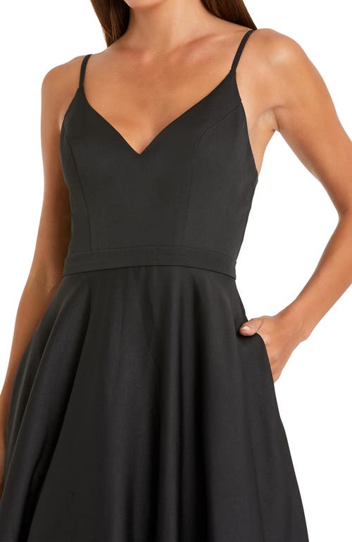 Mac Duggal Womens Belted V-neck Evening Dress In Black