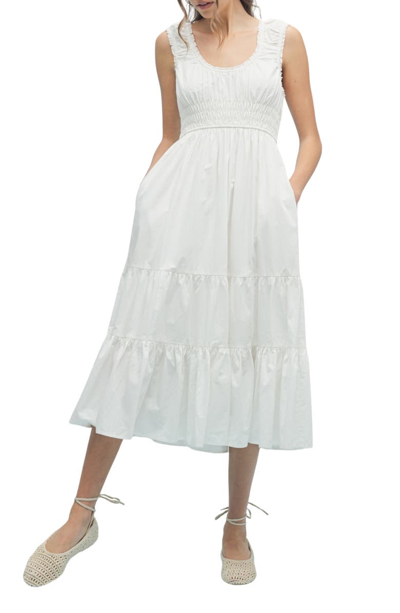 WISHLIST Scoop Neck Midi Dress, Main, color, Off White