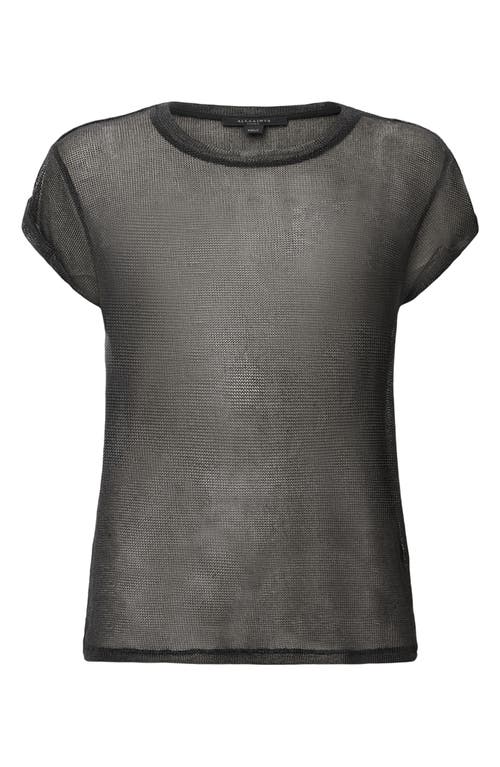 Allsaints Thea Sparkle Sheer Mesh Top
