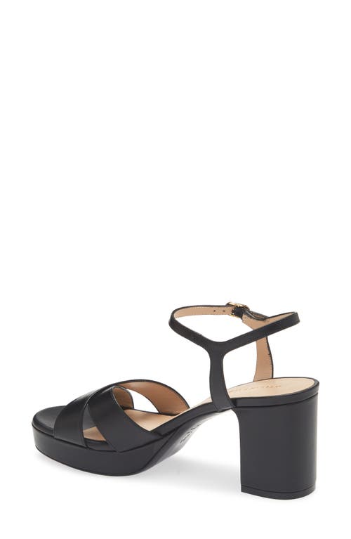 Stuart Weitzman Dayna Ankle Strap Platform Sandal In Black