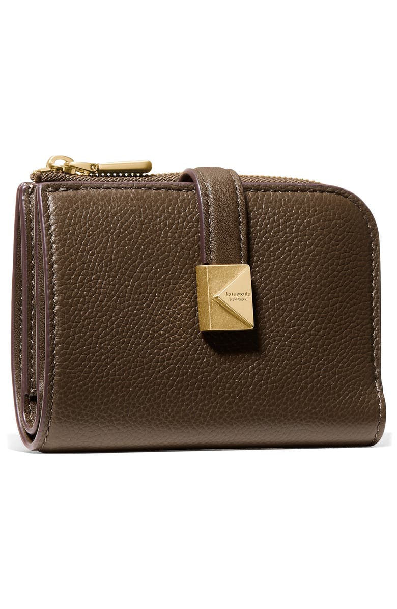 Kate Spade New York deco pebbled leather bifold wallet, Alternate, color, Burnt Sage