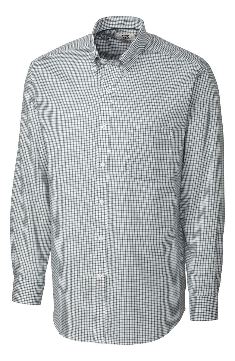 Cutter & Buck 'Epic Easy Care' Classic Fit Wrinkle Free Tattersall Plaid Sport Shirt, Main, color, 