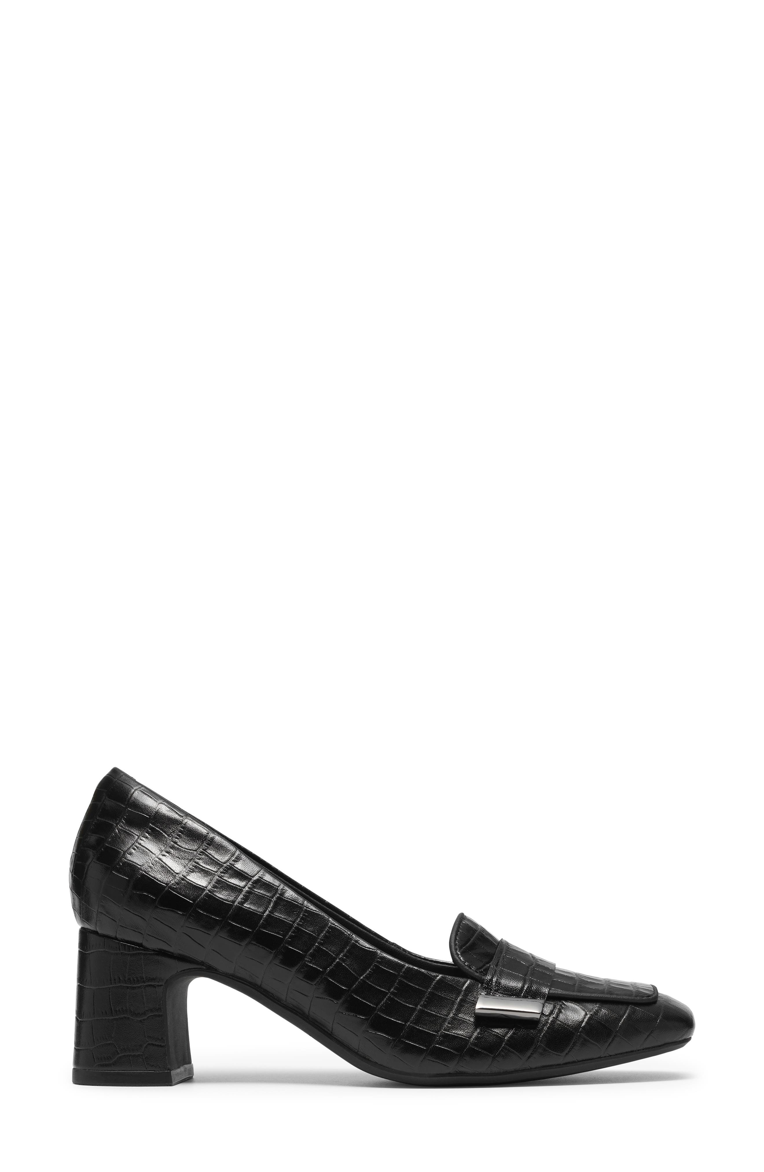 Fernie Edge Croc Embossed Leather Pump, Alternate, color, BLACK CROC
